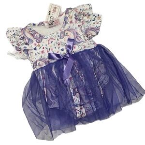 Pete and Lucy purple tulle unicorn onesie dress